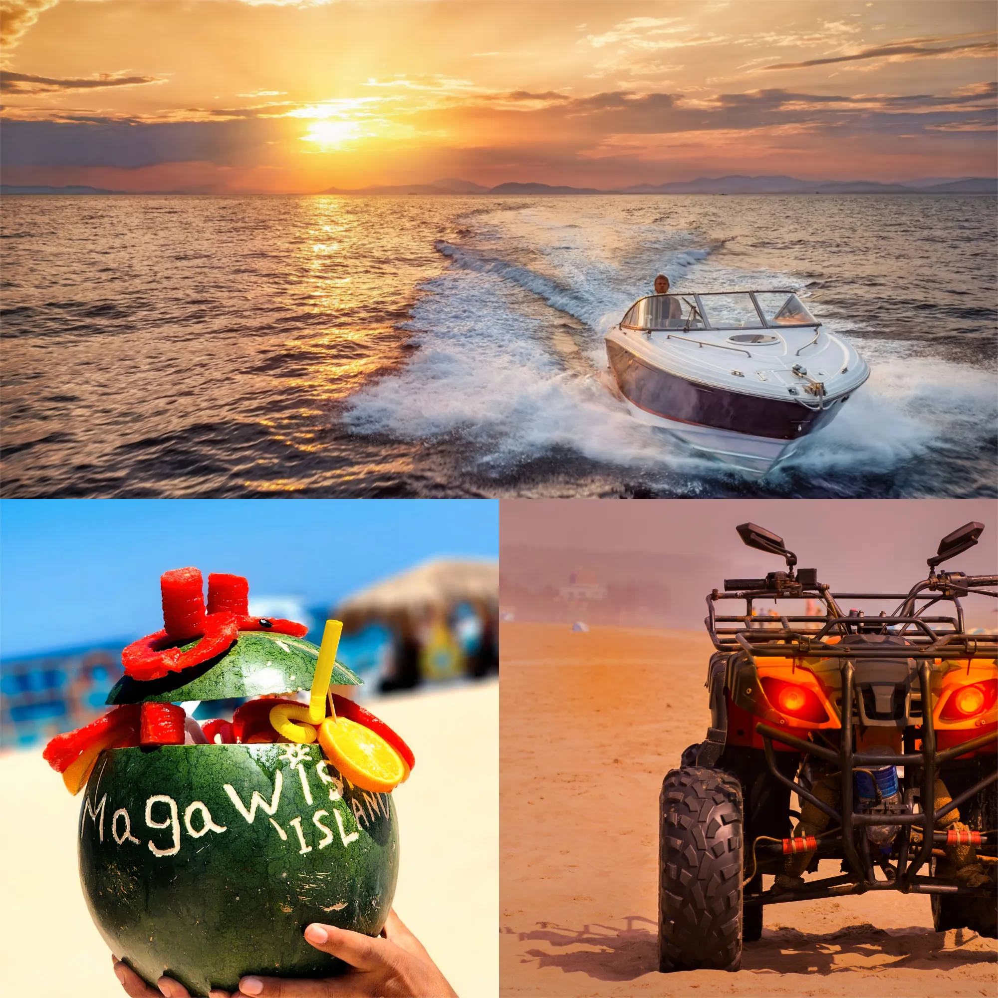 From El Gouna : ATV Adventure and Magawish Island Private Speedboat Tours